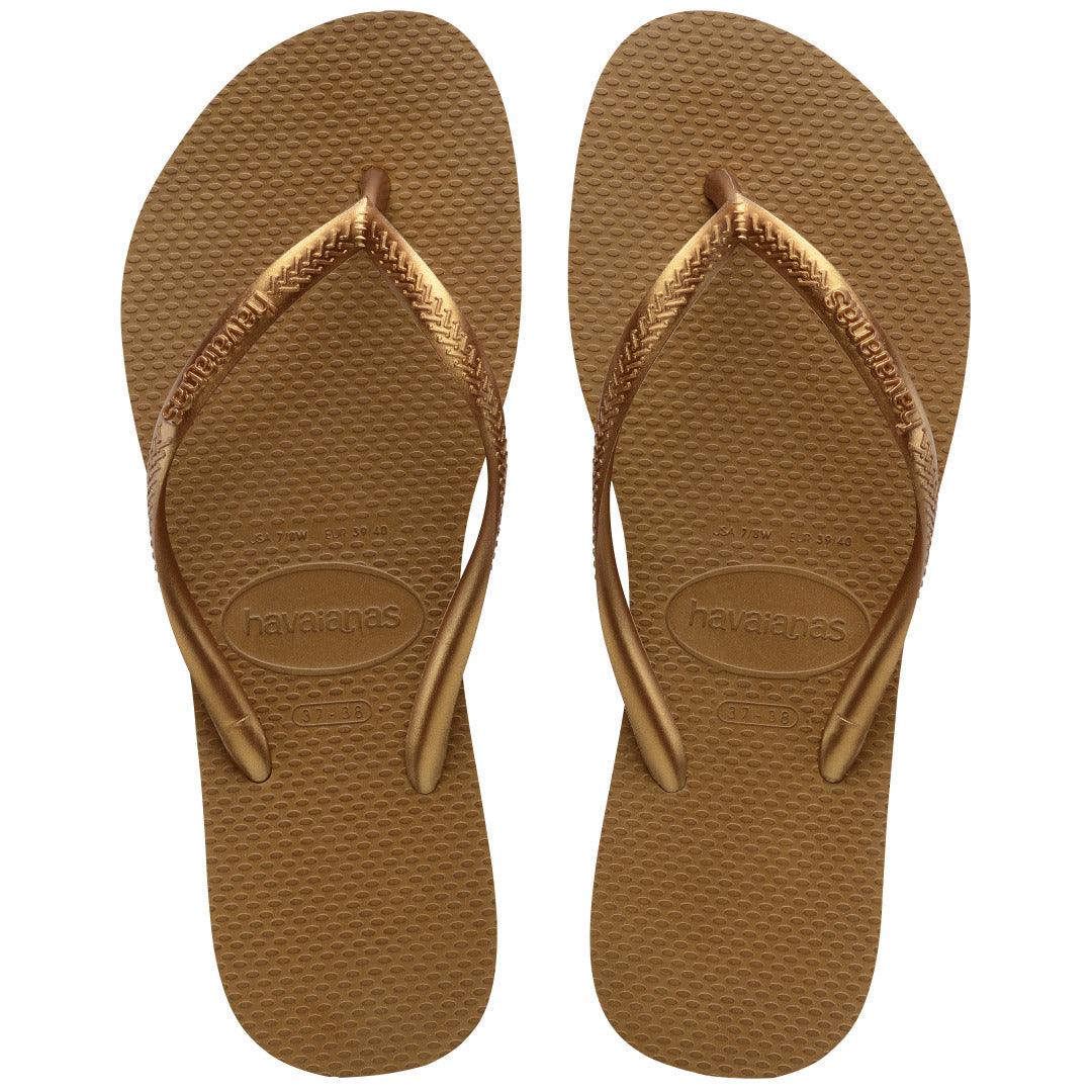 Chinelo Slim Elegante Bronze Tiras Finas Conforto Leve Verão