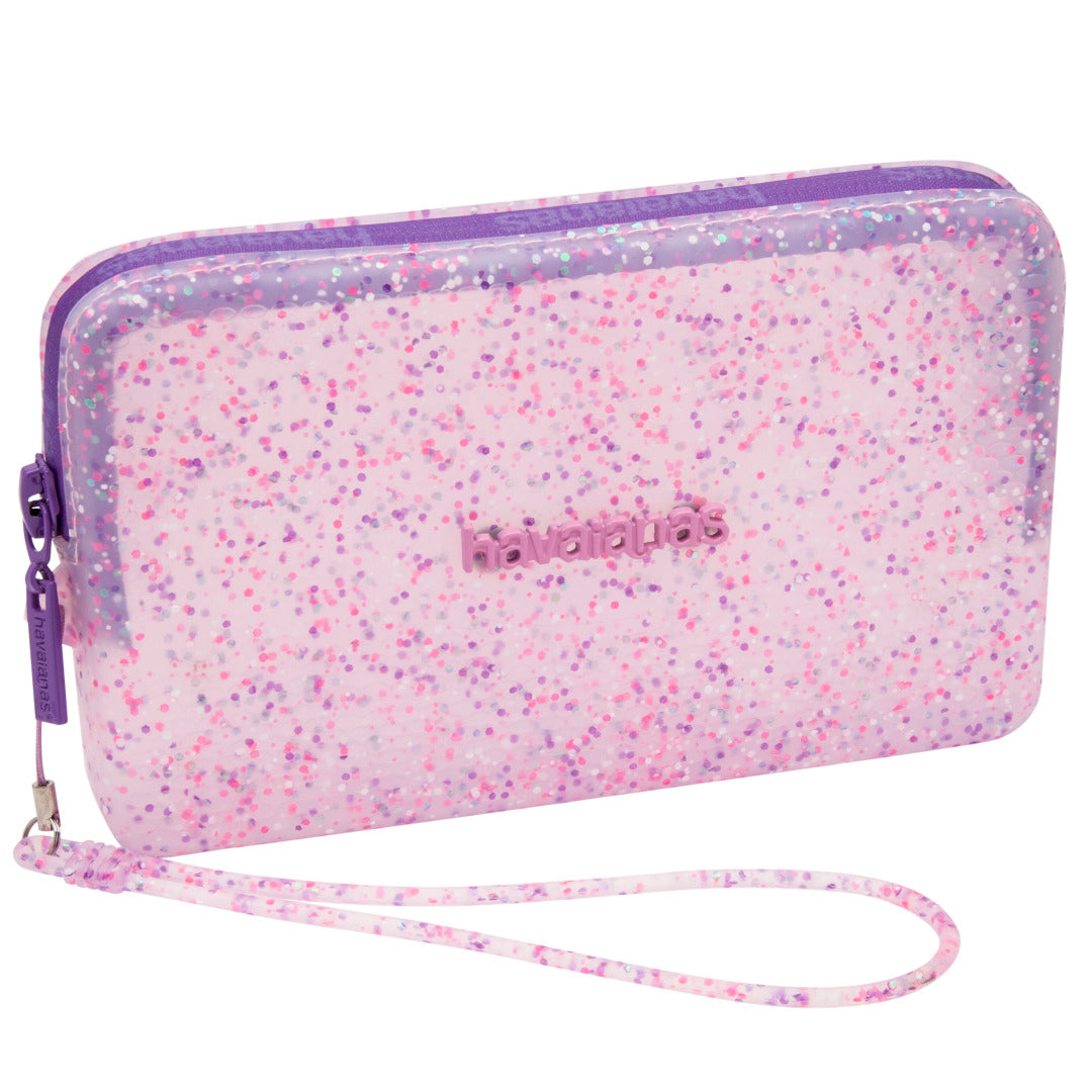 Mini Bag Super Glitter Roxo Transparente: Brilho e Estilo para Carregar