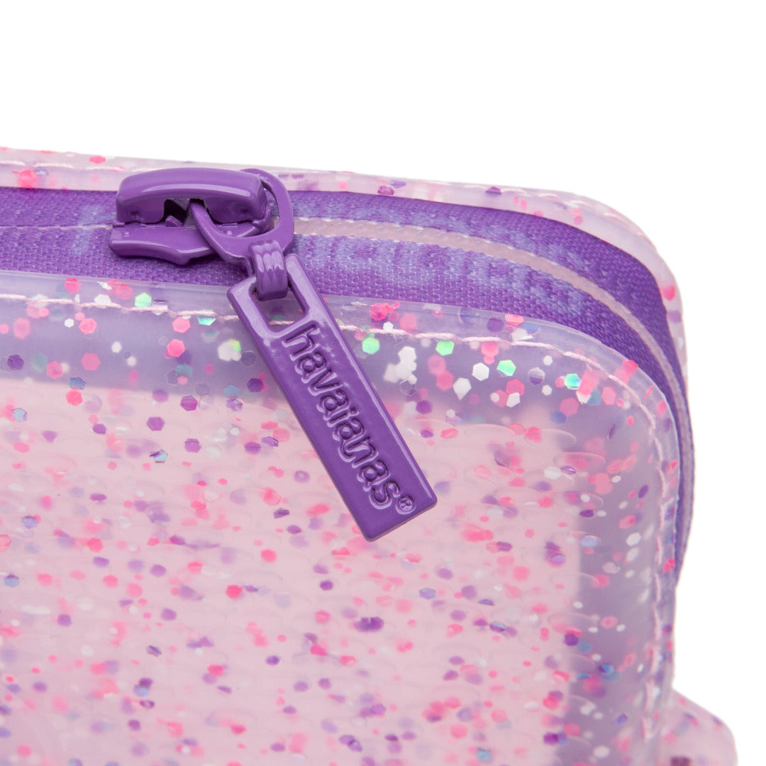 Mini Bag Super Glitter Roxo Transparente: Brilho e Estilo para Carregar