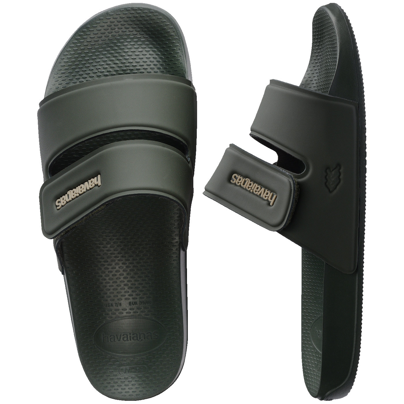 Chinelo Slide Strap Confortável Unissex Verde Olive para Verão e Praia