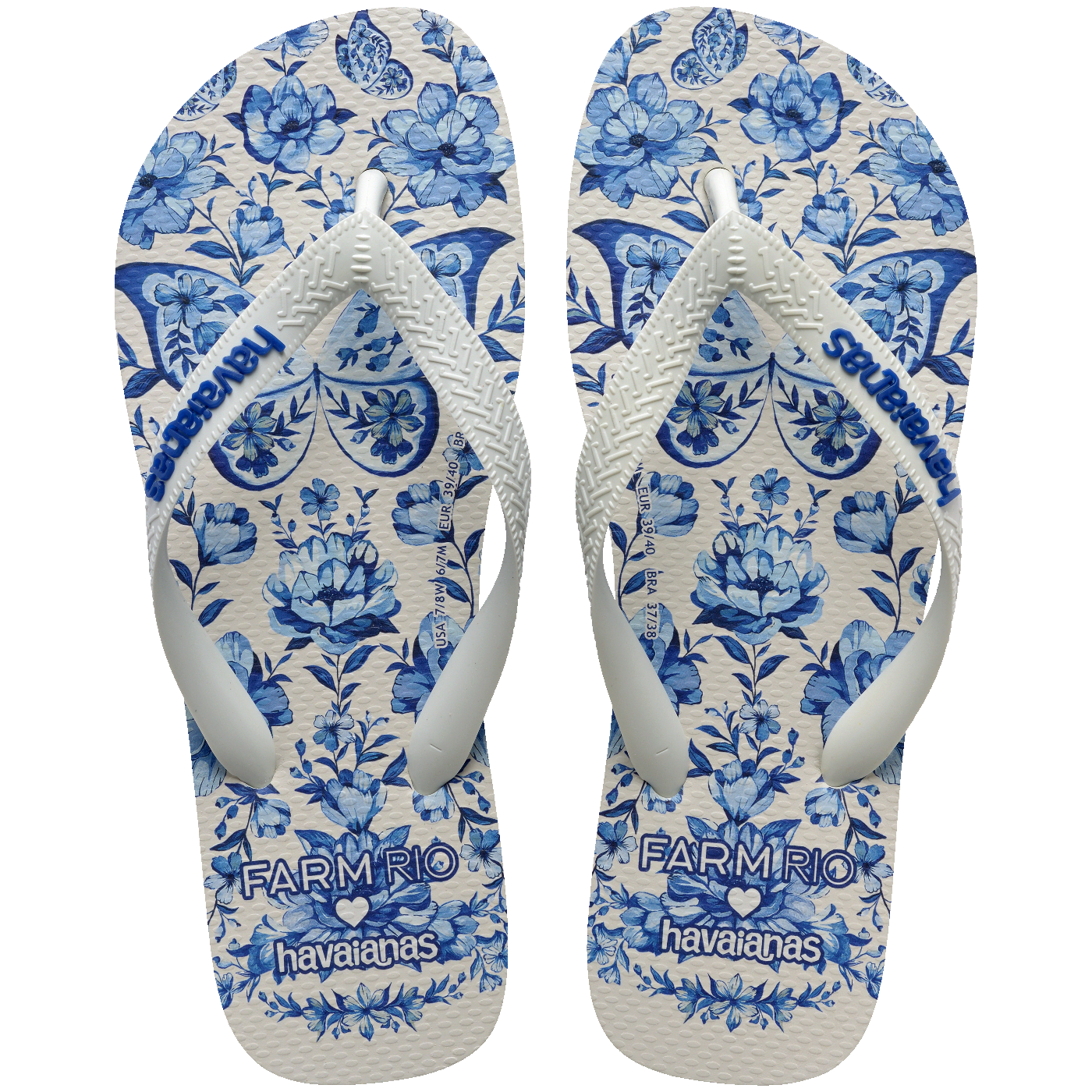 Chinelo Farm Jardim de Porcelana Feminino Conforto Estilo Verão Estampado Floral Exclusivo