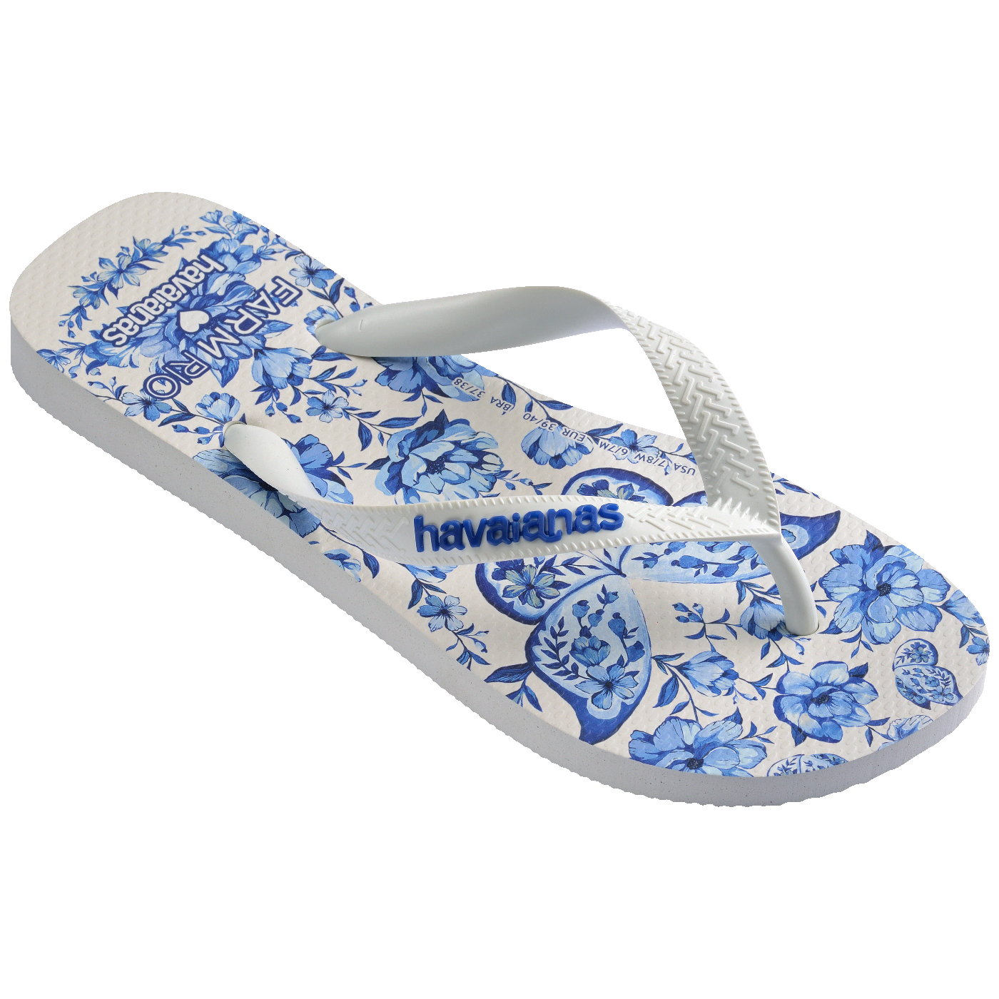 Chinelo Farm Jardim de Porcelana Feminino Conforto Estilo Verão Estampado Floral Exclusivo