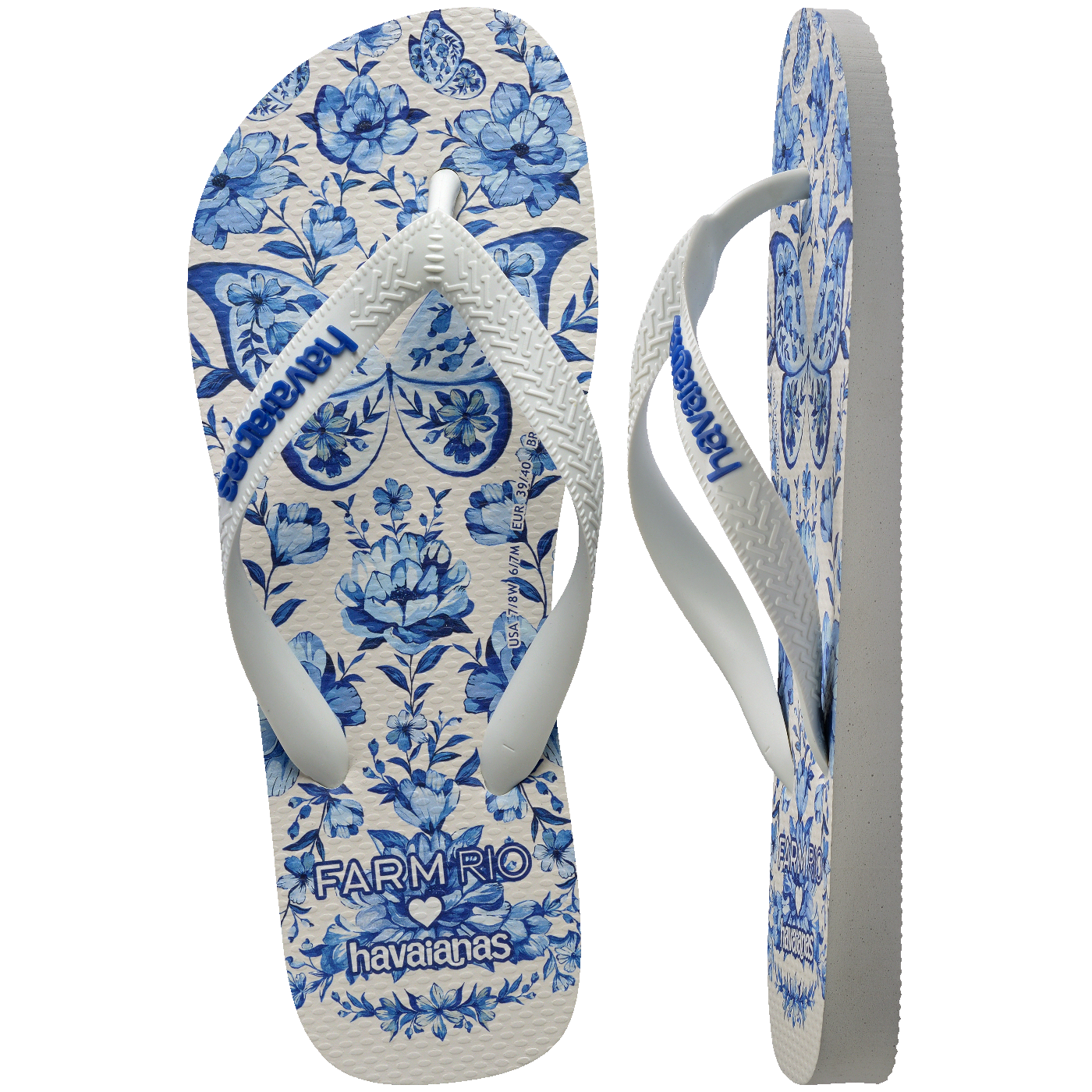 Chinelo Farm Jardim de Porcelana Feminino Conforto Estilo Verão Estampado Floral Exclusivo