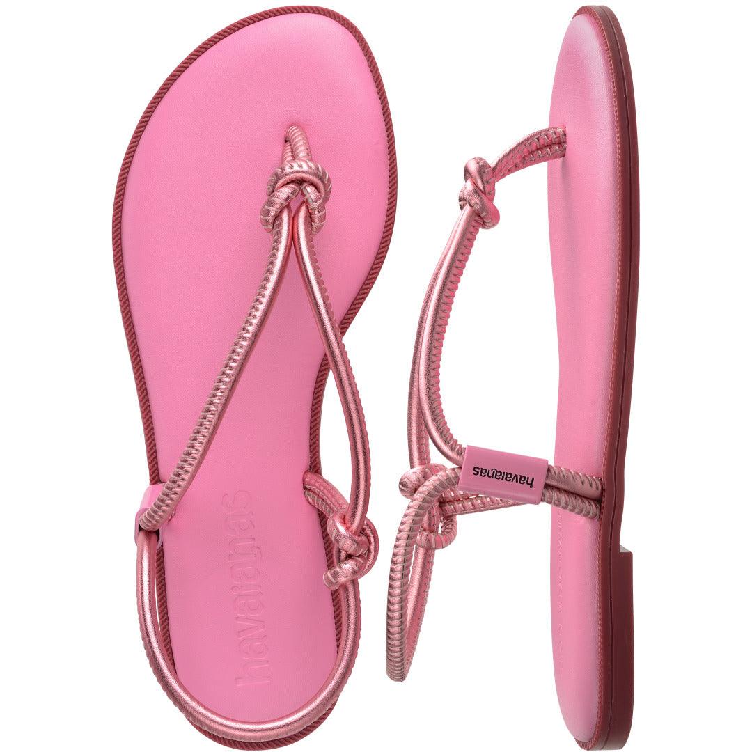 Rasteirinha  Una Açaí Feminina Confortável Tiras Grossas Estilo Verão