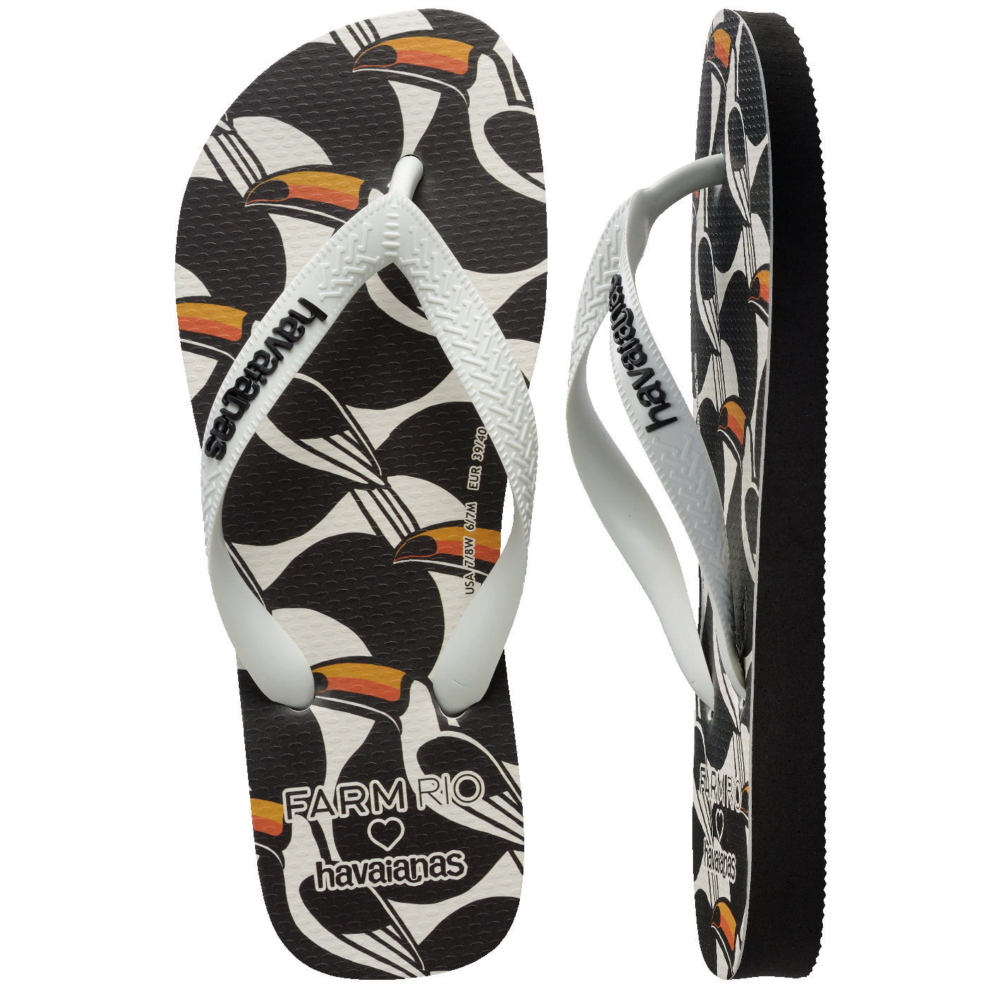 Chinelo  Farm Copatucano: Conforto Vibrante e Estampa Tropical Exclusiva de Tucano