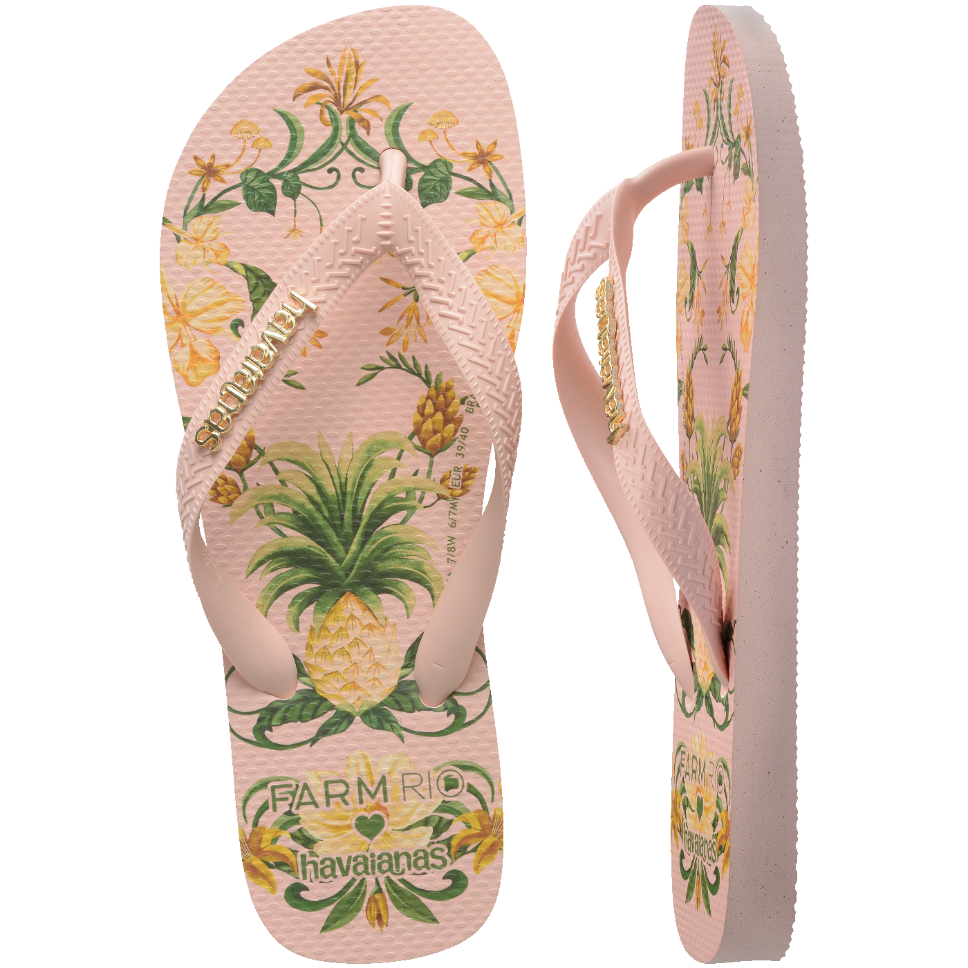 Chinelo  Farm Beleza de Abacaxi: Estilo Tropical, Conforto e Design Exclusivo